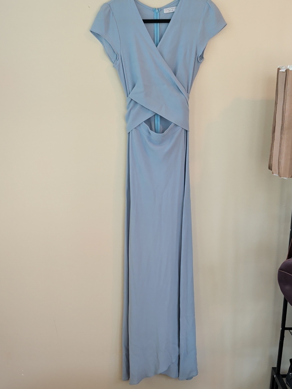 Flynn Skye Dusty Blue Wrap-Front Maxi Dress
